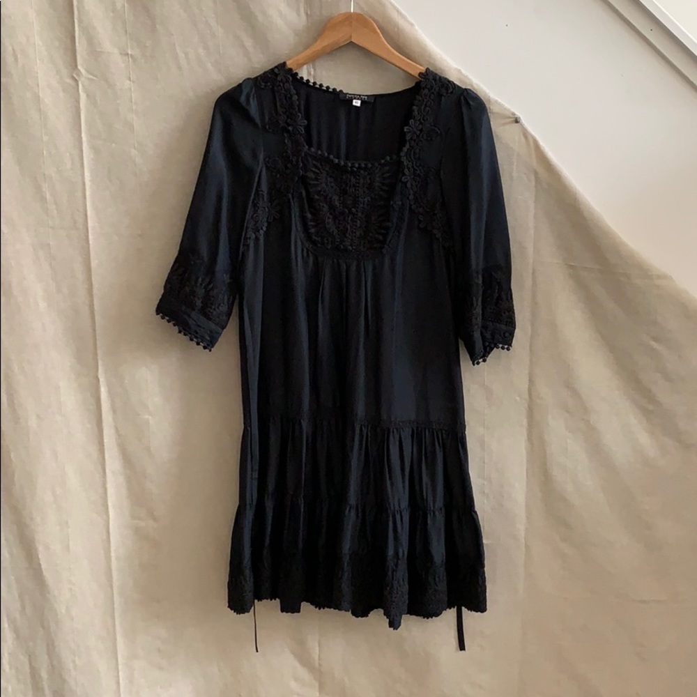 Patricia Pepe black dress with embrouderies